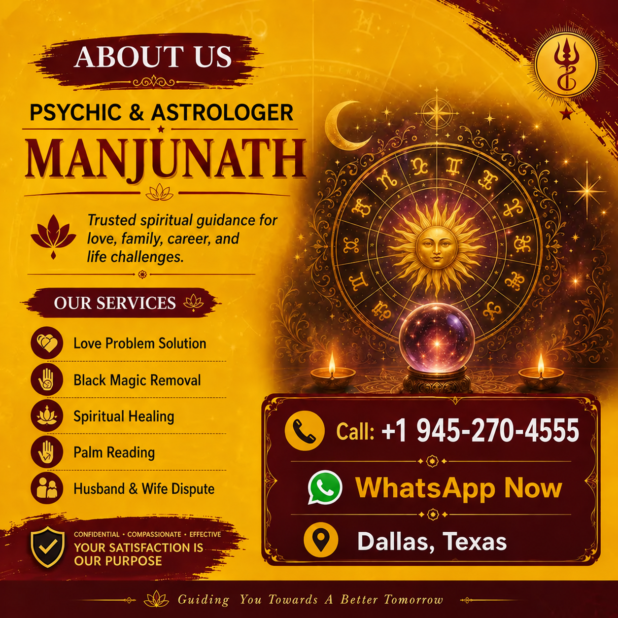 Manjunath, astrologer and psychic reader in Dallas, Texas